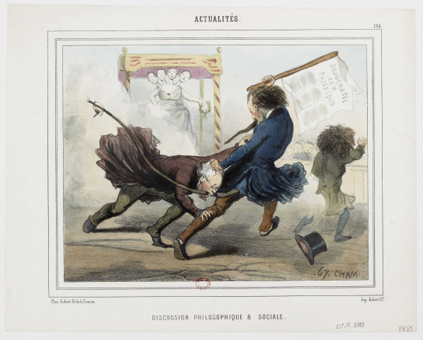 Discussion philosophique & sociale [image fixe] / Cham , Paris : chez Aubert Pl. de la Bourse - Imp. Aubert & Cie, 1849