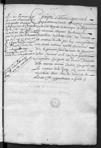 Comptes de la Ville de Besançon, recettes et dépenses, Compte de Jacques Antoine Varin (1681)