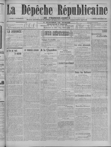 10/11/1908 - La Dépêche républicaine de Franche-Comté [Texte imprimé]