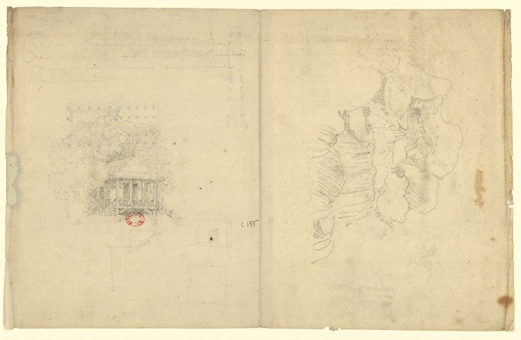 Pavillon de bois et Cascade [Dessin] , [S.l.] : [s.n.], [1750-1799]