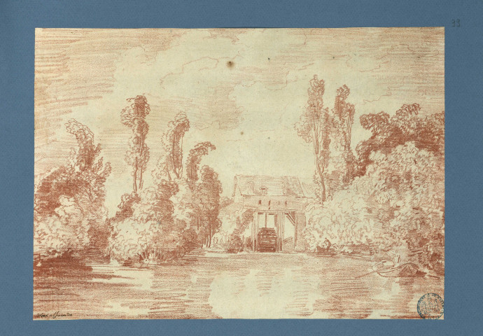 Vue d'un moulin à Charenton , [France], [vers 1770]