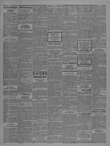 11/11/1940 - Le petit comtois [Texte imprimé] : journal républicain démocratique quotidien