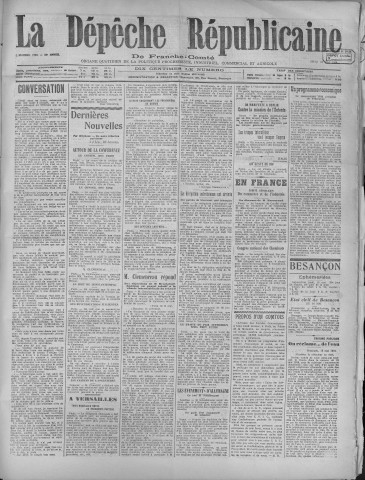 15/05/1919 - La Dépêche républicaine de Franche-Comté [Texte imprimé]