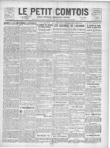 04/06/1926 - Le petit comtois [Texte imprimé] : journal républicain démocratique quotidien