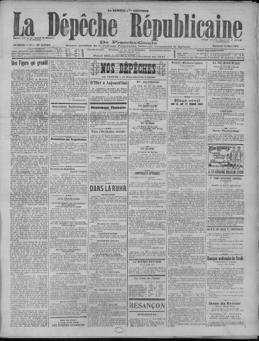 18/03/1923 - La Dépêche républicaine de Franche-Comté [Texte imprimé]