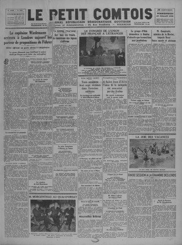 29/07/1938 - Le petit comtois [Texte imprimé] : journal républicain démocratique quotidien