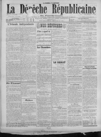 10/12/1921 - La Dépêche républicaine de Franche-Comté [Texte imprimé]
