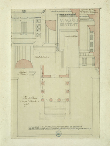 Plan du Pronao du temple d'Hercule à Cori / Pierre-Adrien Pâris , [S.l.] : [P.-A. Pâris], [1700-1800]