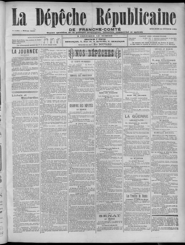 22/02/1905 - La Dépêche républicaine de Franche-Comté [Texte imprimé]