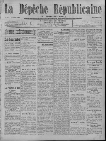 02/05/1912 - La Dépêche républicaine de Franche-Comté [Texte imprimé]