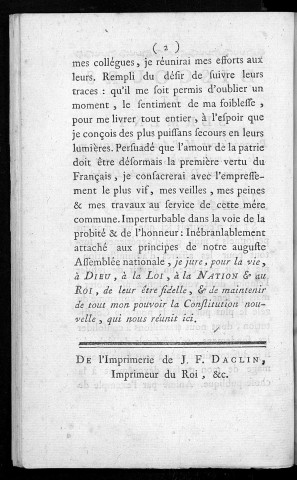 Discours et serment prononcés par M. l'avocat Proudhon, le 14 mai 1790, en acceptant son élection au département du Doubs