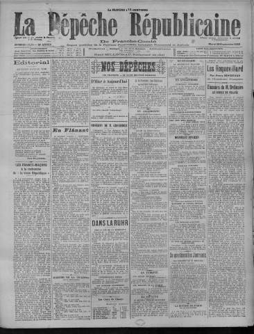 25/09/1923 - La Dépêche républicaine de Franche-Comté [Texte imprimé]