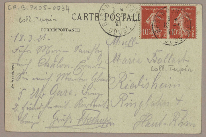 Besançon. - Les Lavoirs et le Plateau de Brégille [image fixe] , Paris : LL. ; Lévy Fils et Cie, 1910/1919