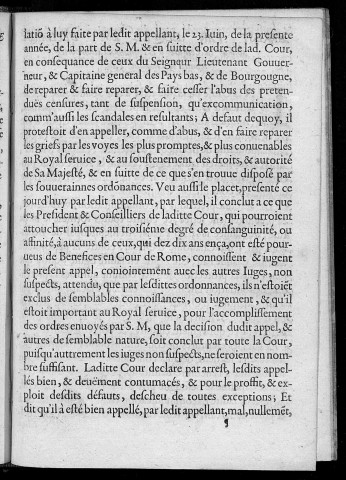 Arrest par lequel estdéclarée abusive la censure d'excommunication portée contre le chanoine Fau