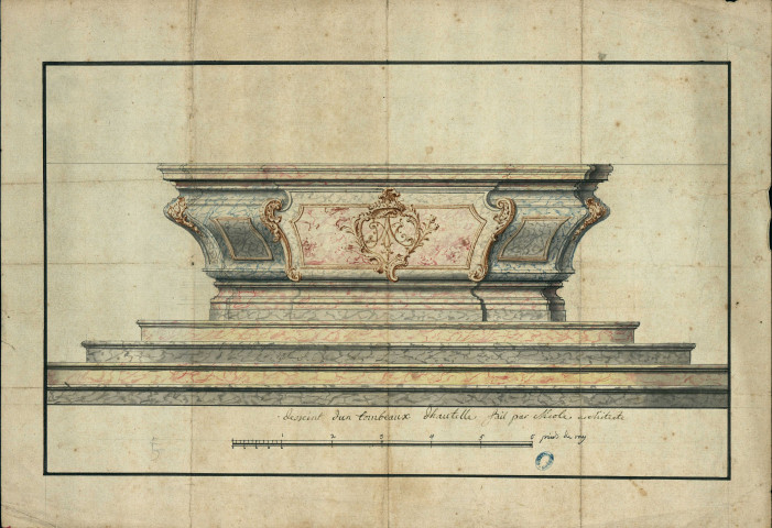 Dessin d'un tombeau d'autel. 6 pieds de Roy [0 m 16] [image fixe] / par Nicole architecte , 1720/1780