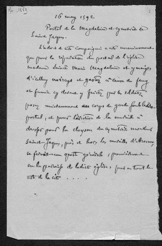 Ms 1859 - Notes et copies de documents pour l'histoire des Hôpitaux de Besançon. Notes d'Auguste Castan (1833-1892)