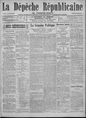 02/03/1913 - La Dépêche républicaine de Franche-Comté [Texte imprimé]