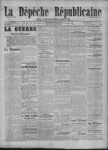 26/05/1916 - La Dépêche républicaine de Franche-Comté [Texte imprimé]
