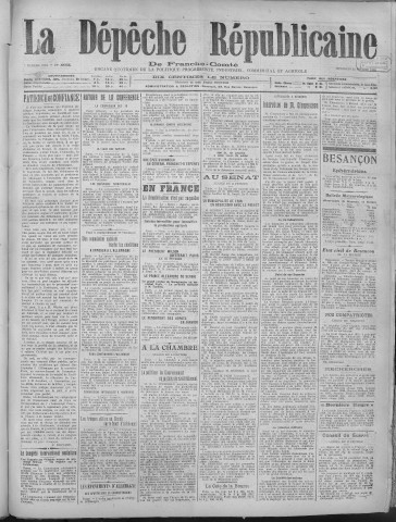 12/02/1919 - La Dépêche républicaine de Franche-Comté [Texte imprimé]