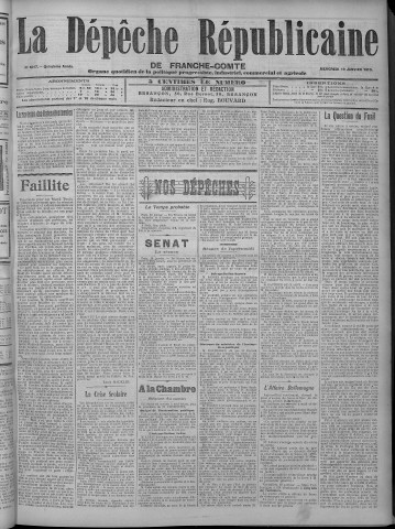 19/01/1910 - La Dépêche républicaine de Franche-Comté [Texte imprimé]