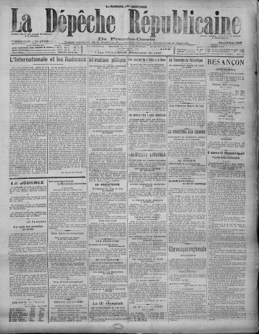 02/08/1928 - La Dépêche républicaine de Franche-Comté [Texte imprimé]