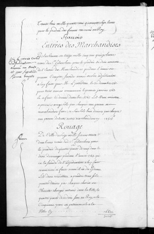 Comptes de la Ville de Besançon, recettes et dépenses, Compte de Ferdinand Pagot (1744)