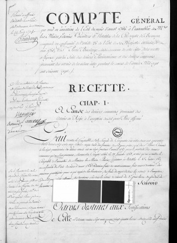 Comptes de la Ville de Besançon, recettes et dépenses, Compte de Pierre Bourdarye (1767)
