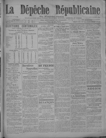 22/12/1919 - La Dépêche républicaine de Franche-Comté [Texte imprimé]