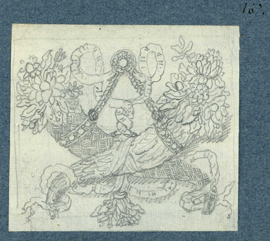 Décoration de cornes d'abondance croisées / Pierre-Adrien Pâris , [S.l.] : [P.-A. Pâris], [1700-1800]