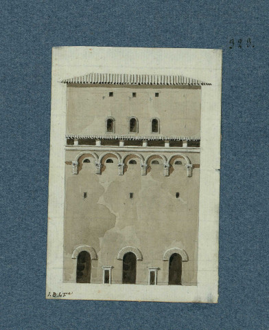 Façade d'un édifice méditerranéen / Jean-Baptiste-Louis Le Faivre , [S.l.] : [J.-B.-L. Le Faivre], [1700-1800]