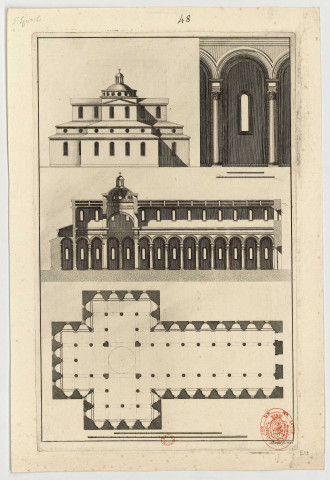 Florence, Saint-Esprit [Image fixe] : plan, coupe et élévation / Piroli sc. 1783 , 1783
