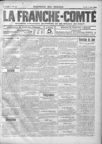07/06/1894 - La Franche-Comté : journal politique de la région de l'Est