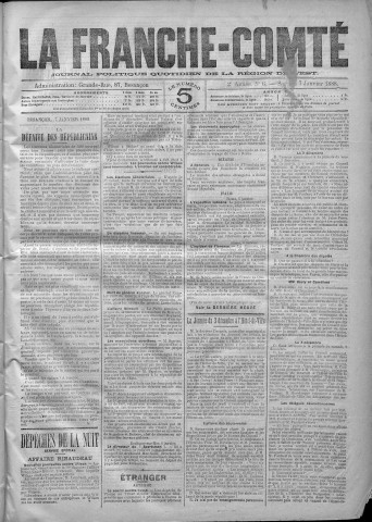 07/01/1888 - La Franche-Comté : journal politique de la région de l'Est
