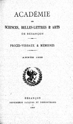 01/01/1938 - Procès verbaux et mémoires [Texte imprimé] /