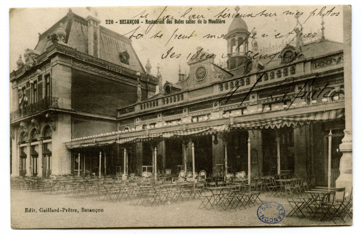 Besançon. - Restaurant des Bains salins de la Mouillère [image fixe] , Besançon : Edit. L. Gaillard-Prêtre - Besançon, 1912/1920