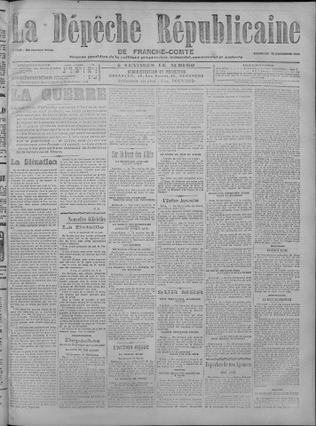 15/11/1914 - La Dépêche républicaine de Franche-Comté [Texte imprimé]
