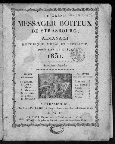 Le Grand messager boîteux de Strasbourg [Texte imprimé]