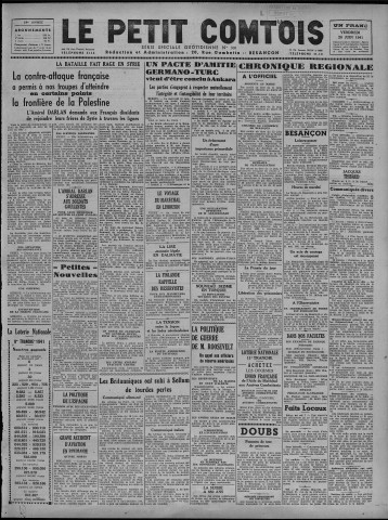 20/06/1941 - Le petit comtois [Texte imprimé] : journal républicain démocratique quotidien