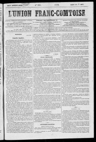 08/08/1882 - L'Union franc-comtoise [Texte imprimé]