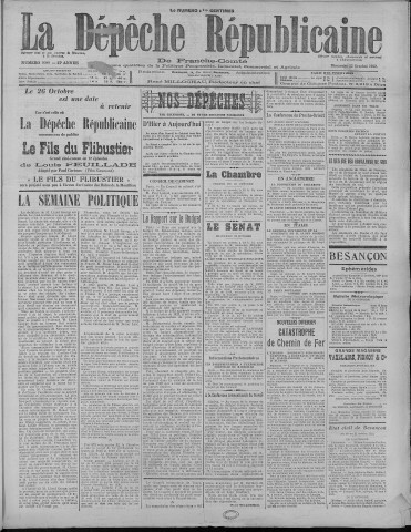 22/10/1922 - La Dépêche républicaine de Franche-Comté [Texte imprimé]