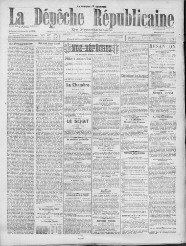06/06/1924 - La Dépêche républicaine de Franche-Comté [Texte imprimé]