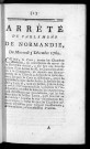 Arrêté du Parlement de Normandie du...3 décembre 1760