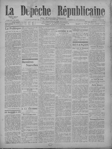 07/07/1920 - La Dépêche républicaine de Franche-Comté [Texte imprimé]