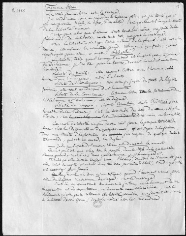 Ms 2855 - Tome III. Pierre-Joseph Proudhon. Brouillons, notes et documents pour De la Justice dans la Révolution et dans l'Eglise.