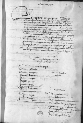 Registre des délibérations municipales 1er janvier 1562 - 31 décembre 1564
Hugues Henry, secrétaire