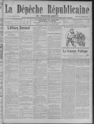 07/11/1909 - La Dépêche républicaine de Franche-Comté [Texte imprimé]