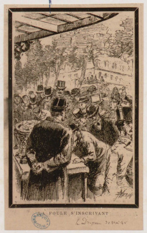 Foule s'inscrivant [image fixe] / P MERW , 1885