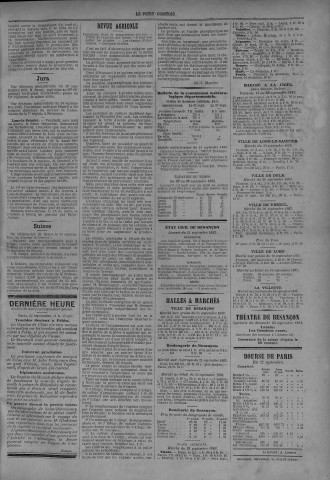 23/09/1883 - Le petit comtois [Texte imprimé] : journal républicain démocratique quotidien