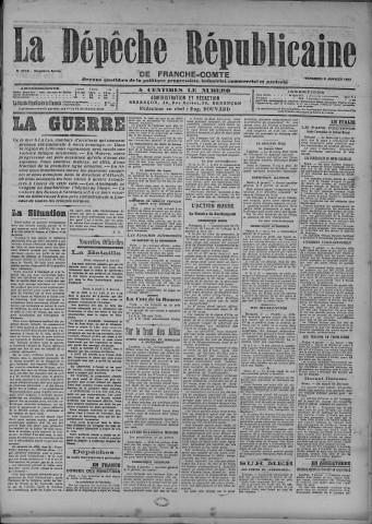 08/01/1915 - La Dépêche républicaine de Franche-Comté [Texte imprimé]