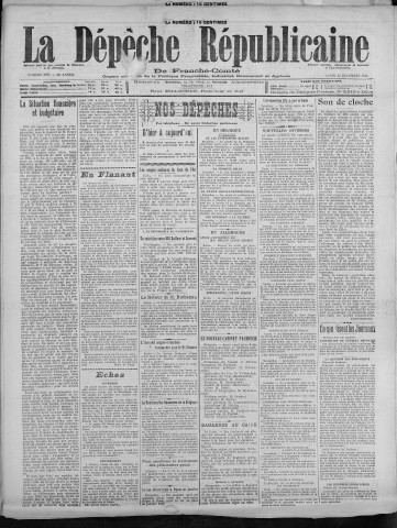 26/12/1921 - La Dépêche républicaine de Franche-Comté [Texte imprimé]